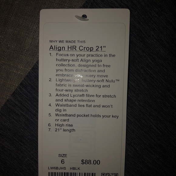 NWT Lululemon Align Crop 21” Heathered Black - Picture 2 of 13